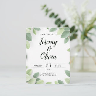 Invitation Simple de Mariage pour Réserver la Date