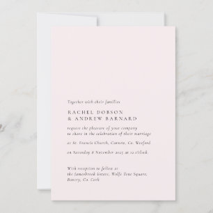 Invitation Simple Delicy Blush Romantic Soft Rose Rose