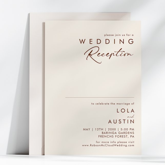 Invitation Simple Désert | Réception de mariage blanc naturel (Créateur téléchargé)