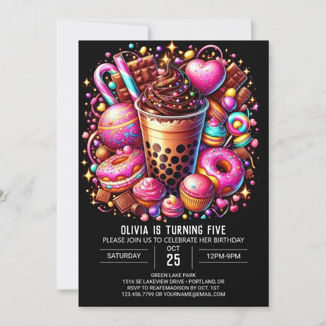 Invitation Simple Digital Candyland Digital Anniversaire (Devant)