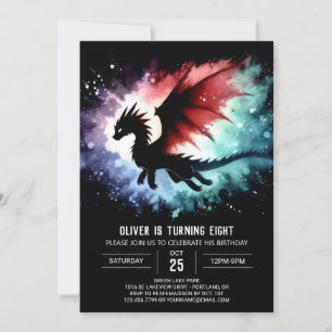 Invitation Simple Dragon Birthday personnalisable