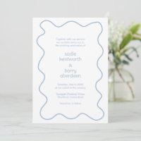 Simple Dusty Blue Squiggle Frame Moderne Mariage