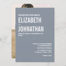 Simple Dusty Blue Typographie Mariage Photo