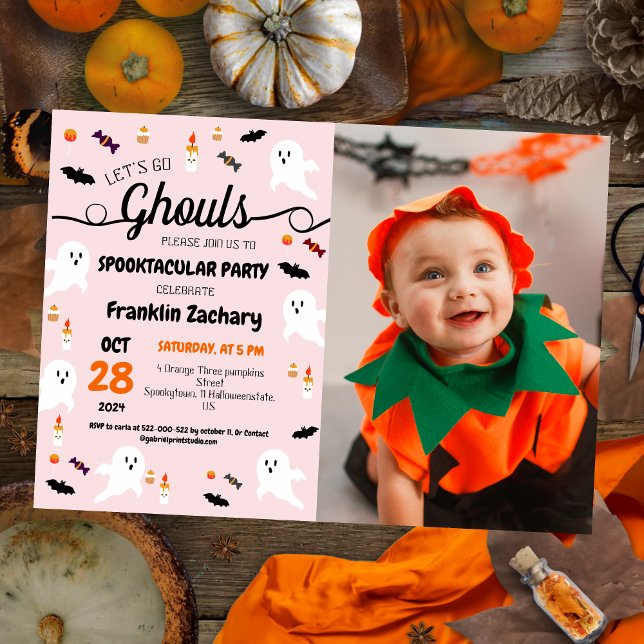 Invitation Simple Éffrayant Halloween Cute Ghouls fête d'anni (Créateur téléchargé)