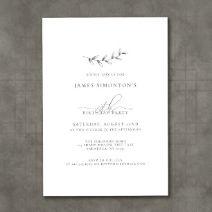 Invitation Simple élégant Botanique 70e anniversaire