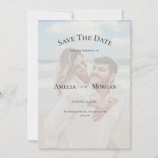 Invitation Simple Elegant Chic Photo Wedding Enregistrer la d
