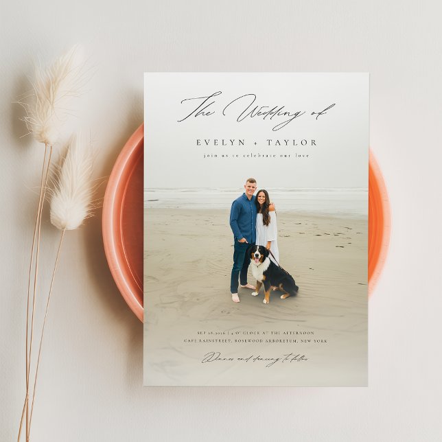 Invitation Simple Élégant Code QR Photo Mariage de Destinatio (Créateur téléchargé)