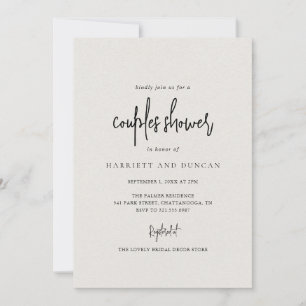 Invitation Simple Elégant Couples Beige Neutre