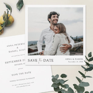 Invitation Simple Elegant Enregistrer la date Mariage photo
