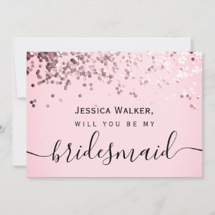 Invitation Simple Élégant Esthétique Paillettes ma demoiselle