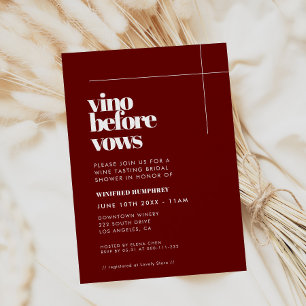 Invitation Simple, élégant et chic Vino Before Vows