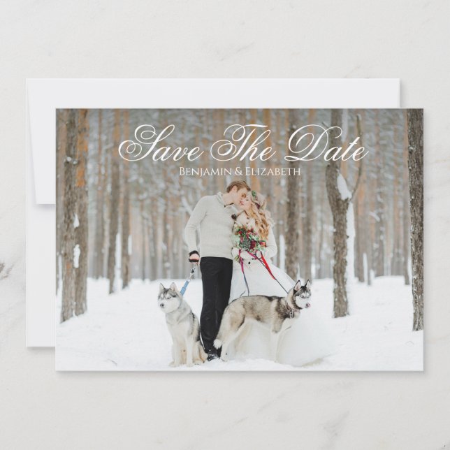 Invitation Simple Élégant Faire Part de Date de Mariage (Devant)