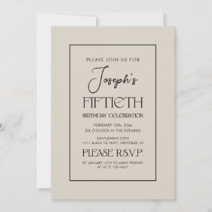 Invitation Simple Elegant Gentlemen's 50th Birthday Party