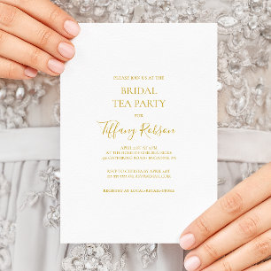 Invitation simple Elegant Gold Bridal Tea Party