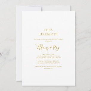 Invitation Simple Elegant Gold Fêtons l'invitation