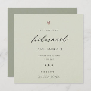 INVITATION SIMPLE ÉLÉGANT GOLD GRAY TYPOGRAPHIE BRIDESMAID