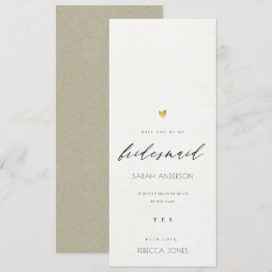 Invitation SIMPLE ÉLÉGANT GOLD KRAFT TYPOGRAPHIE Bridesmaid