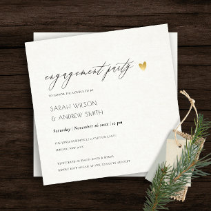 Invitation SIMPLE ÉLÉGANT GOLD KRAFT TYPOGRAPHIE Fiançailles