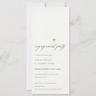 Invitation SIMPLE ÉLÉGANT GOLD KRAFT TYPOGRAPHIE Fiançailles