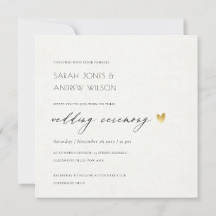 INVITATION SIMPLE ÉLÉGANT GOLD KRAFT TYPOGRAPHIE MARIAGE