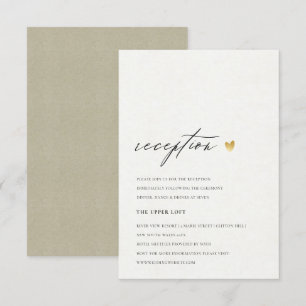 INVITATION SIMPLE ÉLÉGANT GOLD KRAFT TYPOGRAPHIE RÉCEPTION