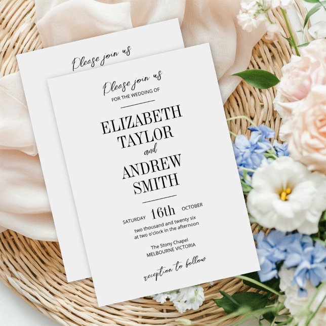 Invitation Simple Elegant invitation, belle police concise (Créateur téléchargé)