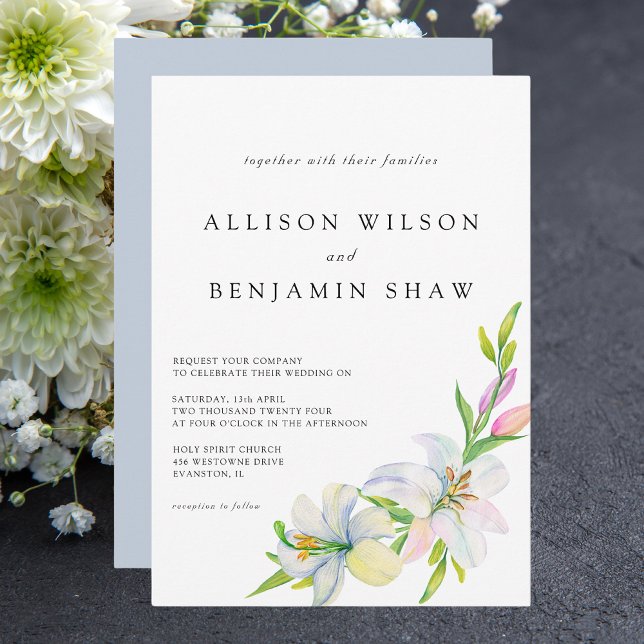 Invitation Simple Élégant Mariage d'Eau de Printemps et d'Été (Créateur téléchargé)