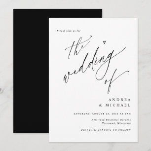 Invitation Simple Élégant Mariage Minimaliste Moderne