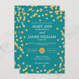 Invitation Simple Elégant Mariage Parties scintillant Or Conf