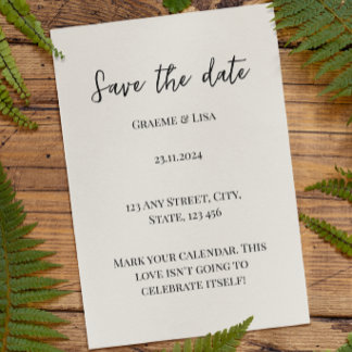 Invitation Simple Élégant Marquez votre calendrier Réservez l