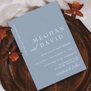Invitation Simple Élégant minimaliste moderne Dusty Blue Mari