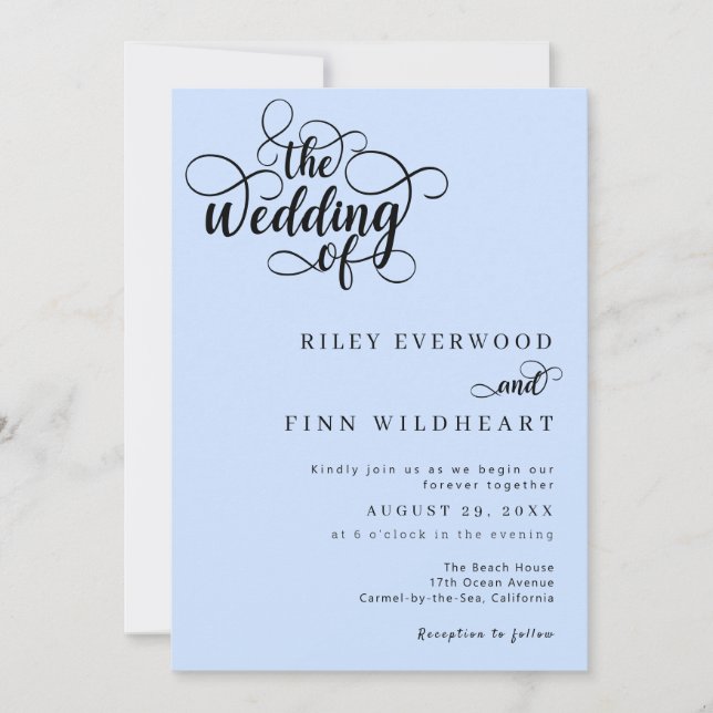 Invitation Simple élégant minimaliste moderne Mariage (Devant)