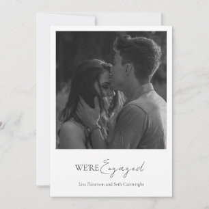 Invitation Simple Elegant Minimaliste Photo Engagement Party