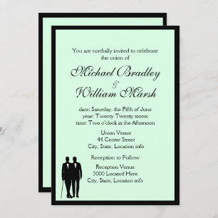 Invitation Simple Elegant Mint Grooms Gay Mariage