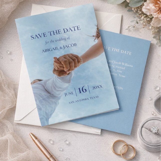 Invitation Simple Elegant Modern Photo Wedding Save the Date (Créateur téléchargé)