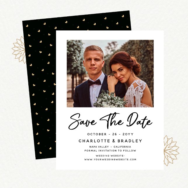 Invitation Simple Elegant Modern Script Photo Wedding (Créateur téléchargé)