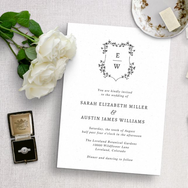 Invitation Simple Élégant Monogramme Mariage (Créateur téléchargé)