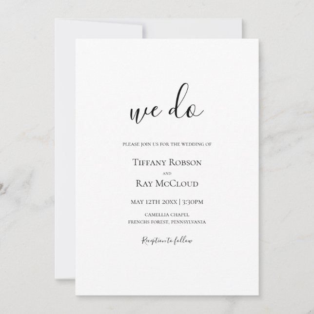 Invitation Simple Elegant Nous faisons Mariage (Devant)