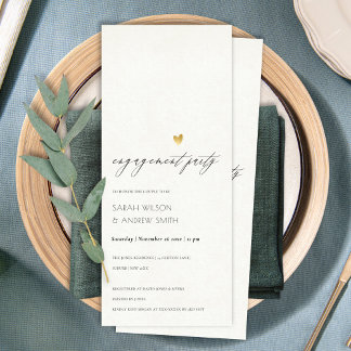 Invitation SIMPLE ÉLÉGANT OR GRAY TYPOGRAPHIE Fiançailles