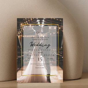 Invitation Simple Elegant Overlay Gold Photo