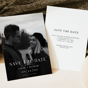 Invitation Simple Élégant Photo Enregistrer la Date