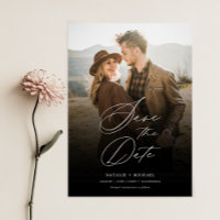 Simple Élégant Photo Overlay Mariage Enregistrer L