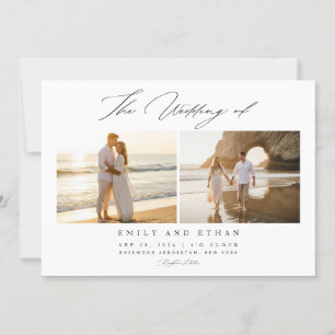 Invitation Simple élégant QR Code Mariage photo