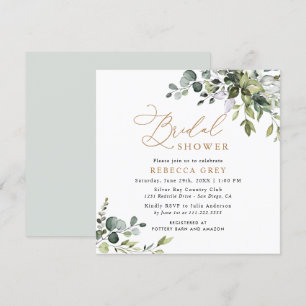 Invitation Simple Élégant Script Fête des mariées de verdure 