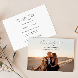 Invitation Simple élégant Script photo mariage Enregistrer la