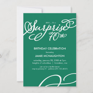 Invitation Simple, Elegant Surprise 70e anniversaire Invitati