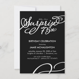 Invitation Simple, Elegant Surprise 75e anniversaire Invitati