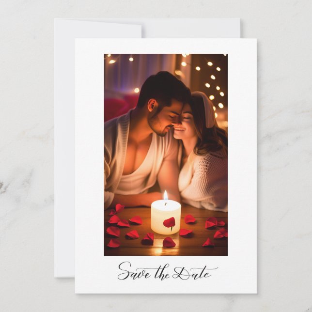 Invitation Simple Elegant Text and Photo | Save the Date (Devant)