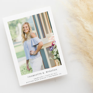 Invitation Simple Elegant Texte Photo 2024 Graduation