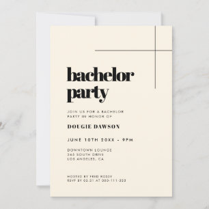 Invitation simple élégante et chic Bachelor Party